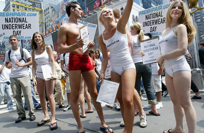National Underwear Day USA – Crowds Descend on Times Square