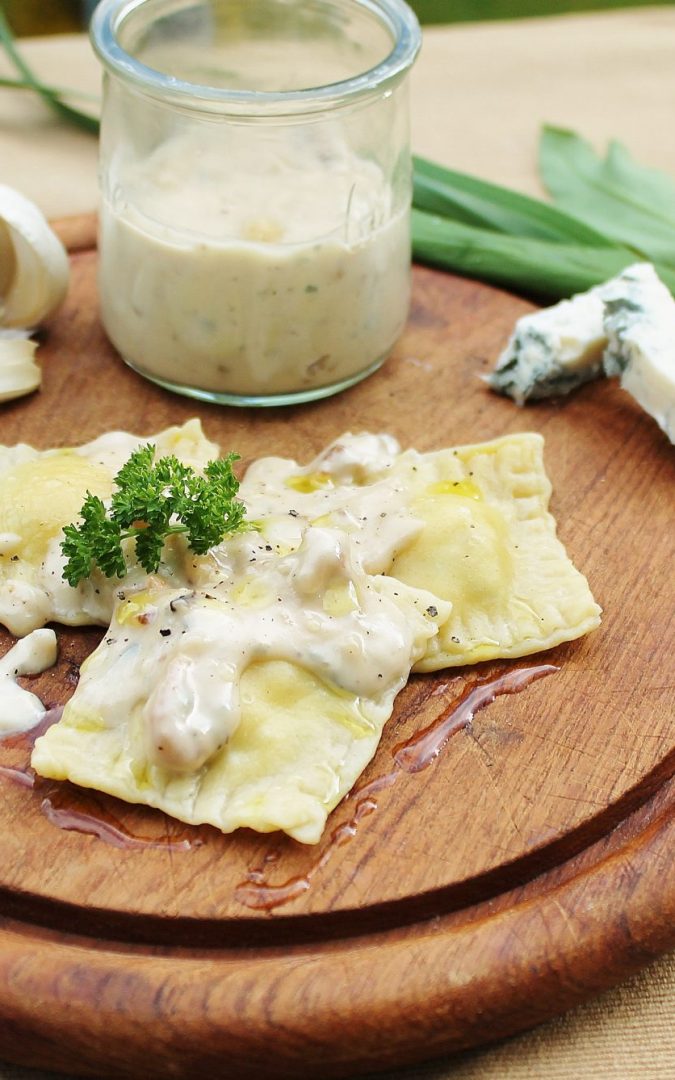 Home-made Ravioli with a Parmigiano Reggiano, Wild Garlic, Ricotta and Pine Nut Filling