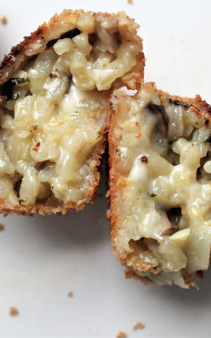 Parmesan and Mushroom Arancini with Taleggio Filling