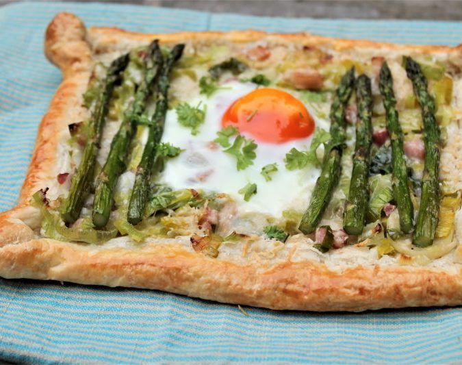 Recipe: Asparagus, Leek and Parmigiano-Reggiano Puff Pastry Tarts